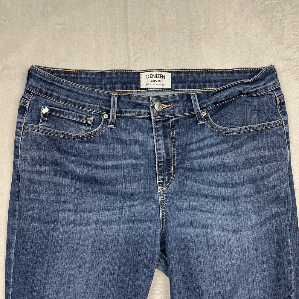 Denizen Levi's Bootcut Jeans Womens 16M 33x32 Blue Mid Rise Distressed - Picture 4 of 14